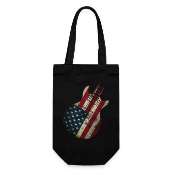 USA Flag Guitar - Gift Bag for Bottles - black - Front
