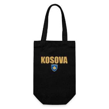 Kosova Vintage Kosovo Kosovarische Flagge Kosovare - Geschenkbeutel für Flaschen - Schwarz - Vorne