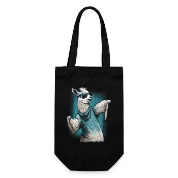Llama Alpaca Animal Gift Idea - Gift Bag for Bottles - black - Front