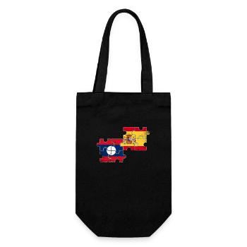 Laos Spanien Vintage Flagge Spanisch Laote - Geschenkbeutel für Flaschen - Schwarz - Vorne