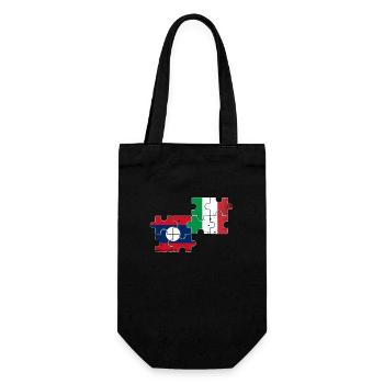 Laos Italie Vintage Flag Laotien Italien - Sac à bouteille - noir - Devant