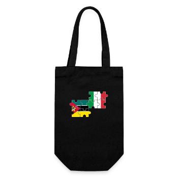 Mozambique Italy flag Italian Mozambican - Gift Bag for Bottles - black - Front