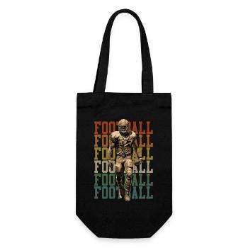 American Football Retro Spieler Sport Geschenk - Geschenkbeutel für Flaschen - Schwarz - Vorne