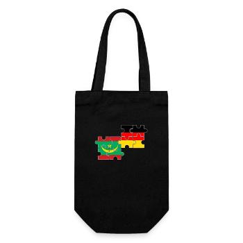 Mauretanien Deutschland Flagge Deutsch Mauretanier - Geschenkbeutel für Flaschen - Schwarz - Vorne
