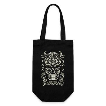 Tiki Maske - Geschenkbeutel für Flaschen - Schwarz - Vorne