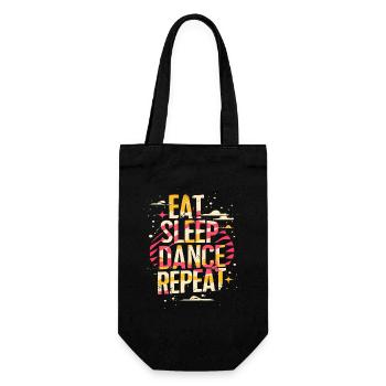 Eat Sleep Dance Repeat Typografie - Geschenkbeutel für Flaschen - Schwarz - Vorne