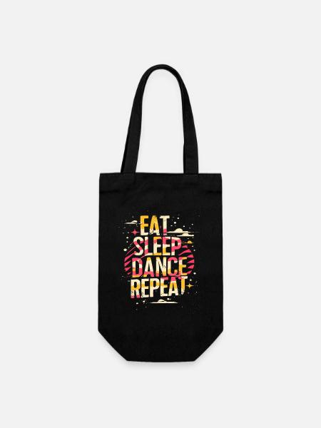 Eat Sleep Dance Répéter la typographie - Sac à bouteille - noir