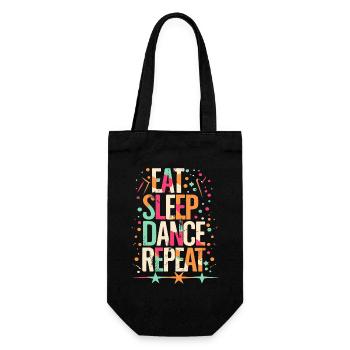 Eat Sleep Dance Repeat Typografie - Geschenkbeutel für Flaschen - Schwarz - Vorne