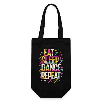 Eat Sleep Dance Repeat Typografie - Geschenkbeutel für Flaschen - Schwarz - Vorne