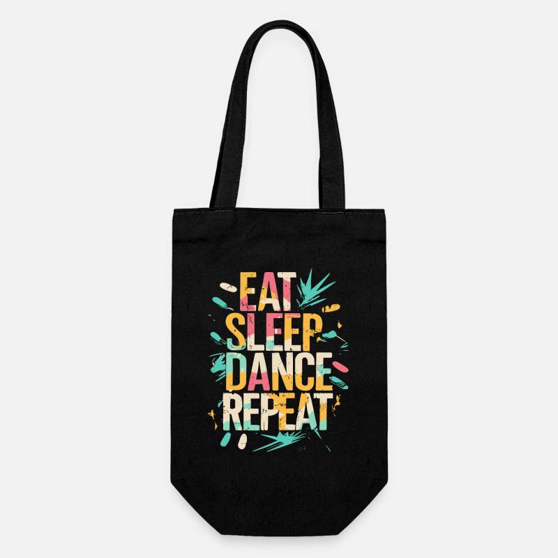 Eat Sleep Dance Repeat Typografie - Geschenkbeutel für Flaschen - Schwarz