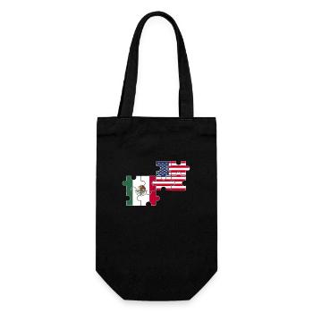 Mexiko USA Flagge Amerikaner Mexikaner - Geschenkbeutel für Flaschen - Schwarz - Vorne