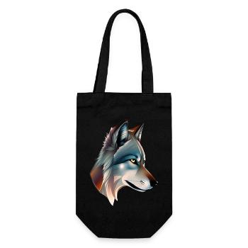 wolf - Gift Bag for Bottles - black - Front