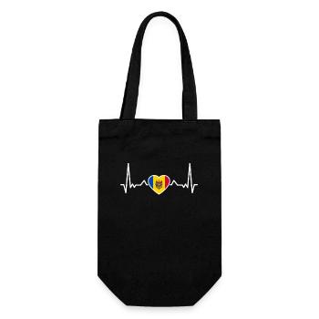 Moldova heartbeat Moldovan flag Moldovan - Gift Bag for Bottles - black - Front