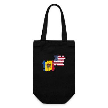 Moldova USA Flag American Moldovan - Gift Bag for Bottles - black - Front