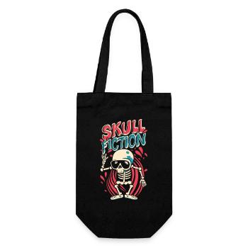 Skull Fiction Totenkopf Schädel Kunst - Geschenkbeutel für Flaschen - Schwarz - Vorne