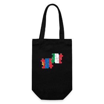 Mongolie Italie Drapeau Italien Mongol - Sac à bouteille - noir - Devant