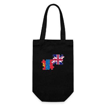 Mongolia UK flag British Mongolian - Gift Bag for Bottles - black - Front