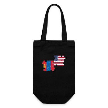 Mongolie USA Drapeau Mongol américain - Sac à bouteille - noir - Devant