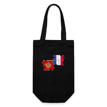 Montenegro Frankreich Vintage Flagge Montenegriner - Geschenkbeutel für Flaschen - Schwarz - Vorne