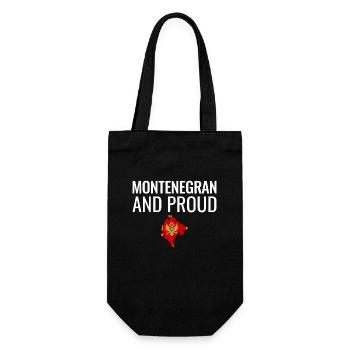 Montenegran And Proud Karte Flagge Montenegriner - Geschenkbeutel für Flaschen - Schwarz - Vorne