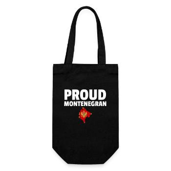 Proud Montenegran Karte Montenegro Flagge - Geschenkbeutel für Flaschen - Schwarz - Vorne