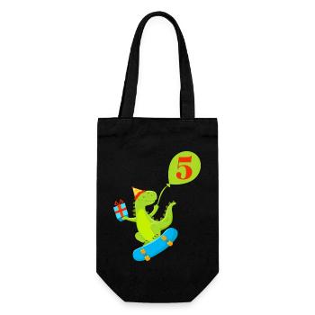 5th Anniversary Cute Dinosaur - Gift Bag for Bottles - black - Front