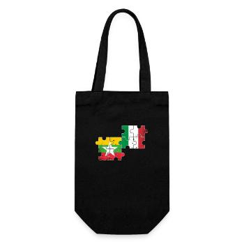 Myanmar Italy Vintage Flag Myanmare - Gift Bag for Bottles - black - Front