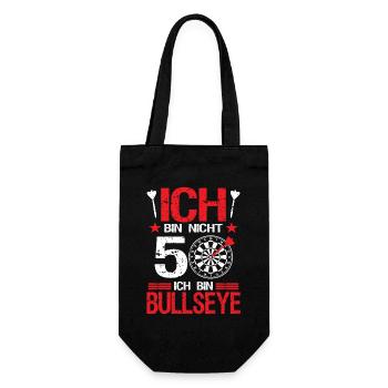 Dart Dartspieler Darten 50.Geburtstag Geschenk - Geschenkbeutel für Flaschen - Schwarz - Vorne