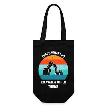 Excavator Excavator Driver Excavator Truck - Gift Bag for Bottles - black - Front