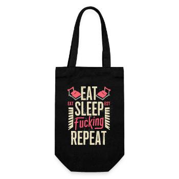 Eat Sleep Fucking Repeat Sport Typographie - Sac à bouteille - noir - Devant