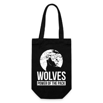 WÖLFE: DIE MACHT DES RUDELS | WOLFSLIEBHABER GESCHENK - Geschenkbeutel für Flaschen - Schwarz - Vorne