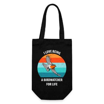 Bird Watching Bird Watching Birding Bird - Gift Bag for Bottles - black - Front