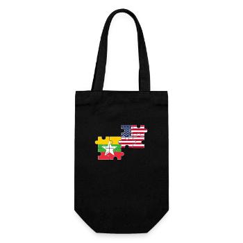 Myanmar USA Flag American Myanmare - Gift Bag for Bottles - black - Front