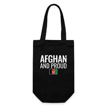Afghan And Proud Afghanistan Vintage Flagge - Geschenkbeutel für Flaschen - Schwarz - Vorne