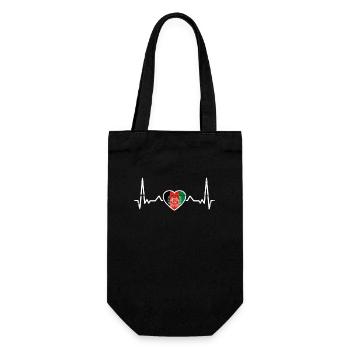 Afghanistan Vintage Herzschlag Flagge Afghane - Geschenkbeutel für Flaschen - Schwarz - Vorne