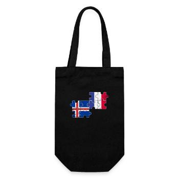Iceland France Vintage Flag Icelandic - Gift Bag for Bottles - black - Front