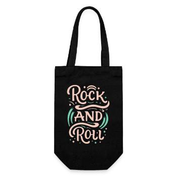 Rock And Roll Rock Statement Motto - Geschenkbeutel für Flaschen - Schwarz - Vorne