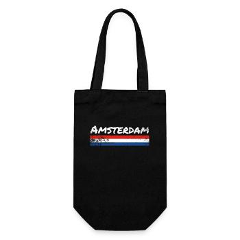 Amsterdam Netherlands Vintage Flag - Gift Bag for Bottles - black - Front