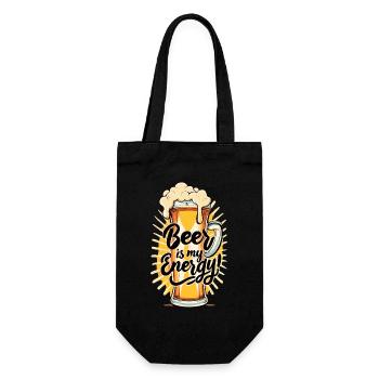 Beer is my Energy Beer Drinker Beer Lovers - Gift Bag for Bottles - black - Front