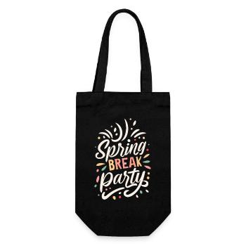 Spring Break 2024 Urlaub Retro Vintage - Geschenkbeutel für Flaschen - Schwarz - Vorne
