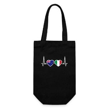 Nouvelle-Zélande Italie Vintage Heartbeat Flag - Sac à bouteille - noir - Devant