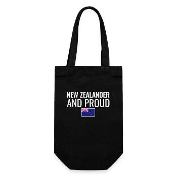 New Zealander And Proud Flag New Zealand - Gift Bag for Bottles - black - Front