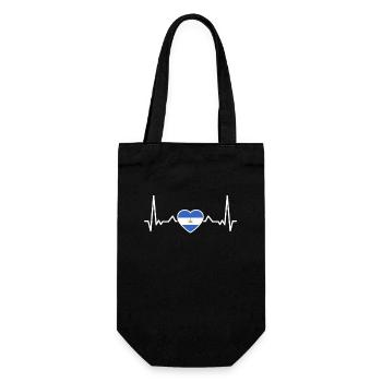 Nicaragua Heartbeat Nicaraguan Flag - Gift Bag for Bottles - black - Front