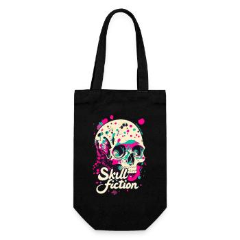 Skull Fiction Totenkopf Totenschädel - Geschenkbeutel für Flaschen - Schwarz - Vorne