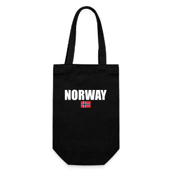 Norway Norwegen Norwegische Flagge Norweger - Geschenkbeutel für Flaschen - Schwarz - Vorne