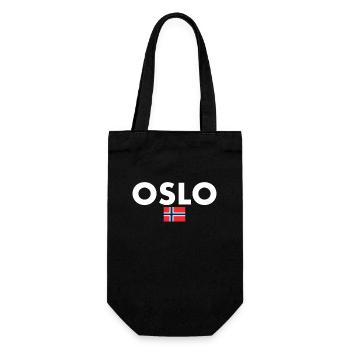 Oslo Norwegen Norwegische Flagge Norweger - Geschenkbeutel für Flaschen - Schwarz - Vorne