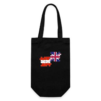 Österreich UK Flagge Brite Österreicher - Geschenkbeutel für Flaschen - Schwarz - Vorne