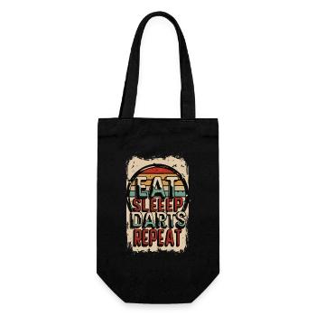 Eat Sleep Darts Repeat Dart Spruch - Geschenkbeutel für Flaschen - Schwarz - Vorne
