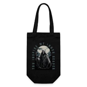 Gruseliger SensenmannYou Inspire My Inner Reaper - Geschenkbeutel für Flaschen - Schwarz - Vorne