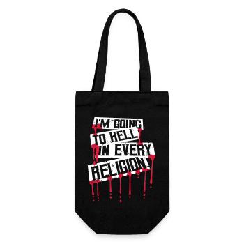 I'm Going To Hell In Every Religion Atheist Joke - Gift Bag for Bottles - black - Front